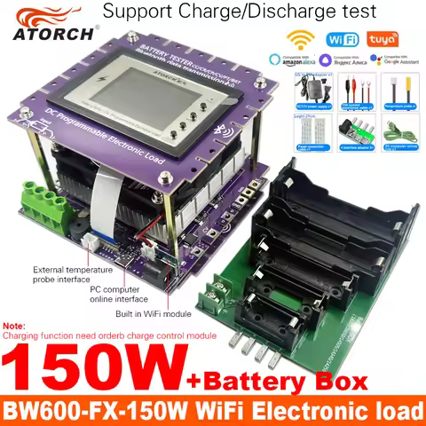 BW600-FX-150W DC1-200V 30A WiFi Tuya Electronic Load Battery Tester 18650 Pack Capacity Monitor Chec