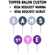 CUSTOM BALLOON TOPPER CUPCAKE TOPPER/ TOPPER/