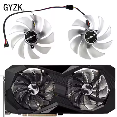 DIY For ASROCK Radeon RX6600 6600XT 6650XT 6700XT Challenger D OC Graphics Card Replacement Fan