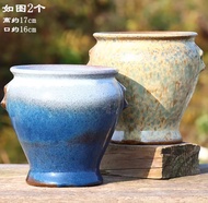 Readystock‼️ Ceramic Succulent/Flower Pot/Set宜兴陶瓷多肉粗陶透气花盆紫砂大口径群生家用花盆
