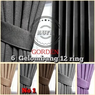 PREMIUM MINIMALIST PLAIN BLACKOUT CURTAINS WITH 6 WAVES