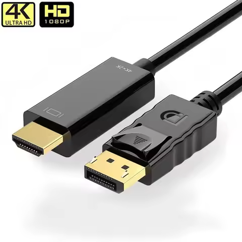 Dp to HDMI-Compatible Cable 1.8m 4K HD Adapter Display Cable Computer Monitor Cable Converts Large D