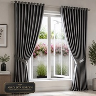 Premium glossy blackout curtains with 6 waves