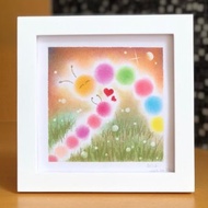 Allie 的舒心藝術 | 手繪粉彩畫 18cm 附框 | 美好的親子時光