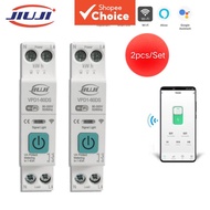 JIUJI 63A 1P+N WIFI Smart Switch Energy Meter kWh Metering Monitoring Timer Relay MCB Wifi TUYA Brea