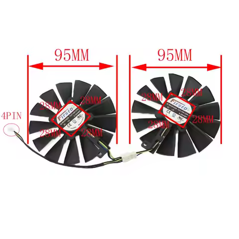 For ASUS GTX 1070 Ti CERBERUS ADVANCED Gaming Video Card Cooling Fan 95MM FDC10M12S9-C GTX1070Ti Coo