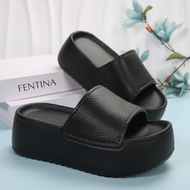 FENTINA Sandal Platform Wanita Kekinian Korea Wedges Platform Wanita Karet Terbaru Tinggi Anti Slip