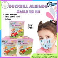 Masker Duckbill Alkindo Anak 1 Box Isi 50pcs Masker Anak 4Ply