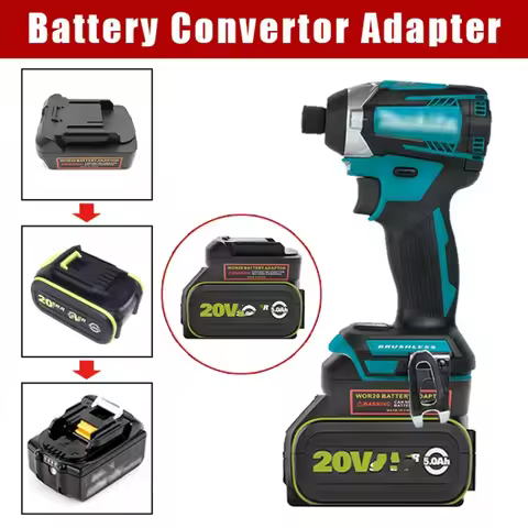 2Pcs Battery Adapter Compatible For Worx 5 pin 20V Big Feet Converted To Compatible For Makita 18V B