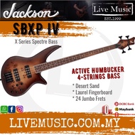 Jackson X Series Spectra Bass SBXP IV Electric Guitar, Laurel FB, Desert Sand