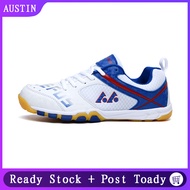 【Plus Size】 White Badminton Shoes Men Women Kid Outdoor Training Shoes Breathable Sport Sneakers