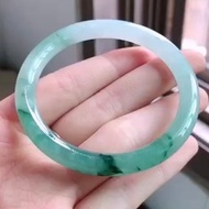 冰種 天然翡翠 緬甸 A玉 玉鐲 • 冰種飄花翡翠圓鐲