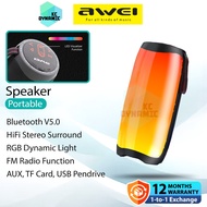 Awei Y371 Wireless Speaker HiFi Stereo Surround Sound RGB Dynamic Light Portable Bluetooth Speaker A