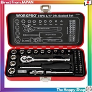 WORKPRO Socket Wrench Set Garage Tool Set Ratchet Wrench 6.35mm (1/4 inch) Quick Release Ratchet Han