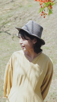 P+線飾系列紳士草帽 - 銀灰岩