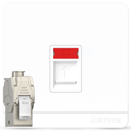 AMPCOM Wall Faceplate พร้อม (UL Listed) CAT8 40Gbps STP Keystone Jack RJ45 Self-Locking สังกะสีอัลลอ