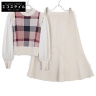 Blue Label Crestbridge 2011 米色薄紗袖提花針織套裝 36