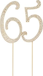 Honbay 65 Birthday Cake Topper Sparkly Bling Alloy Crystal Rhinestones Cake Topper Cake Decoration f