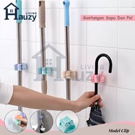 GANTUNGAN Hauzy - Bathroom Toilet Broom Mop Hanger, Aesthetic Clip-on Hanger