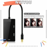 NIUYOU DP to HDMI/DVI/VGA Converter, Mini 1080P 3 in 1 Converter, High Quality For Computer Adapters Display Port Adapter Cable Suitable For 4k Laptops And Desktops