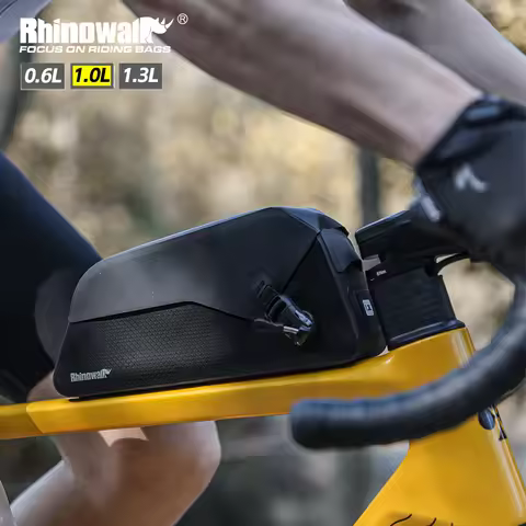 Rhinowalk Bicycle Top Tube Bag 0.6L-1.3L Waterproof Bike Front Frame Storage Bag Cycling Travel For 