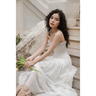 Chân váy xoè kiểu nữ The Country Muse skirt vải linen tơ