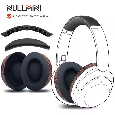 NullMini Replacement Ear pads Cushion for Sony WH-XB910N Headphone Cooling Gel Earmuffs Headband Hea