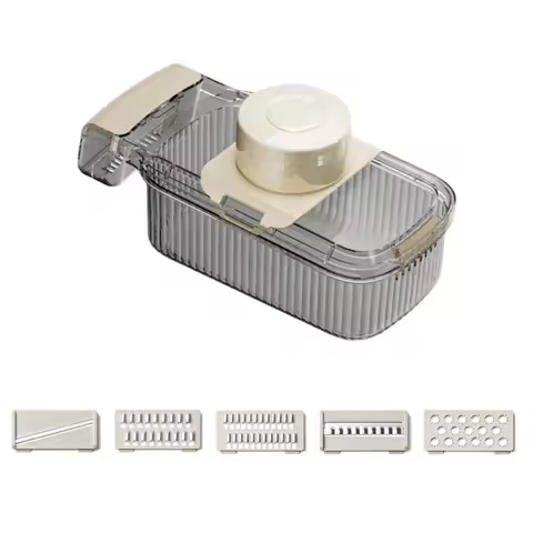 5 Interchangeable Blades Multi Functional Slicer Manual Operation Detachable Potato Shred Grating Fu