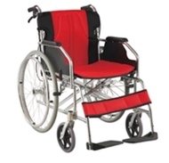 รถเข็นผู้ป่วยพับได้ รุ่น ALK954LGC-46 (สีแดง) พับได้-มีเบรคมือ(วีลแชร์,วิวแชร์,รถเข็นผู้สูงอายุ,wheelchair,รถเข็นพับได้)