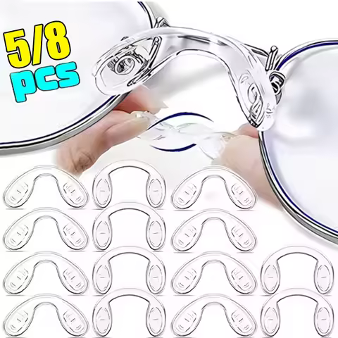 5/8Pcs U Shape Silicone Eyeglass Nose Pads Anti Slip Soft Comfortable Glasses Accessories For Sports