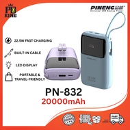 Pineng PN-832PD 20000mAh Power Bank Built-In Cable Powerbank 22.5W Fast Charging