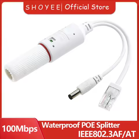 Waterproof POE Splitter IP67 48V to 12V IEEE 802.3af/at Adapter for Outdoor IP Camera CCTV Security 
