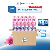 Lysol Antibacterial Disinfectant Spray Cleaner Fresh Blossoms 510 G Set of 12