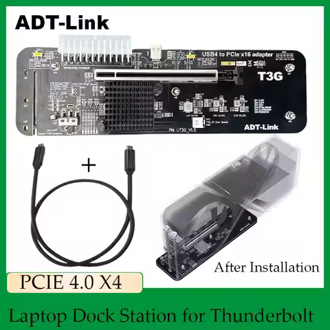 ADT-Link V1.6 Graphic Card External eGPU Dock Station - USB4 to PCIe 4.0 x16 eGPU for Thunderbolt 4/