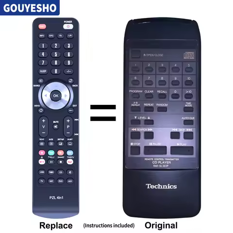 New Remote Control For Technics RAK-SL303P SL-PG320A SL-PG300 EUR642100 SL-PG360A SL-PG440A SL-PG460