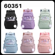 60351 #Korea Backpack High Quality ( Beg Sekolah / School Bag / Beg Galas / Laptop / College ) Desig