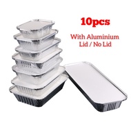 🔥 10pcs Aluminium Foil Tray Aluminium Tray With Lid Kitchenware Cooking Utensils Baking Food Alumini