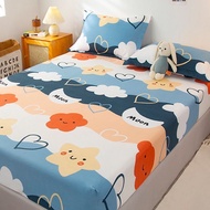 Cartoon Fitted Bedsheet 3 in 1 Set Bed Sheet Cover for Kids Girls Mattress Protector Cover King Queen Single Size Bed Sheet Set with 2 Pillowcase