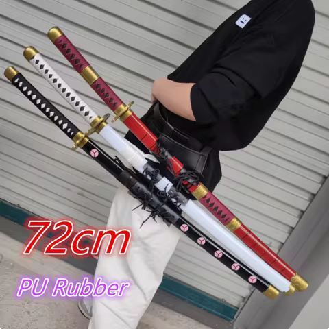 One Piece Cosplay Roronoa Zoro Katana Sword Wado Ichimonji Sword PU Role Playing Aki Mizu Samurai ar
