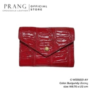 Prang Crocodile Leather Short Tri-fold Wallet กระเป๋าสตางค์ สามพับสั้น หนังจระเข้ C-W33S(S)1-AY
