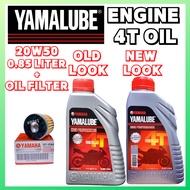 yamalube 20w50 4t oil & MINERAL  20w50 0.85 liter MINYAK HITAM 100% ORIGINAL + OIL FILTER