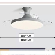 隱形風扇燈頂吊電風扇吊燈（吸頂-灰色36寸-變光遙控【小米小愛版】）