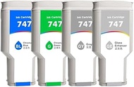 300ML 747 747XL P2V84A P2V85A P2V86A P2V87A Color Inkjet Ink Cartridge Compatible with HP HP747 Desi