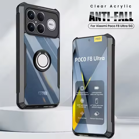 PocoF8Ultra Case Clear Crystal Acrylic Shockproof Cover For Xiaomi Poco F8 Ultra F8Ultra 5G Magnetic