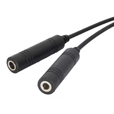 GA Dual Plugs To Airbus 5 Pin XLR Adapter Black Aviation Headset Connector Universal for Aviation Co