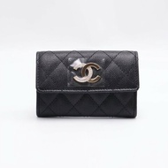 CHANEL 24B經典口蓋卡包 - 黑金
