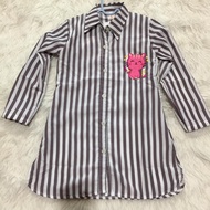 lilysia shop ( COD ) kemeja tunik salur / tunik anak perempuan kucing / kemeja salur anak perempuan 