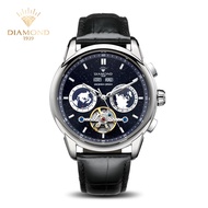 นาฬิกาข้อมือชาย Shanghai Diamond Brand Mechanical P612 ปี 2024 แบบมีสายรัดหนัง กันน้ำ วัสดุกระจก Sap