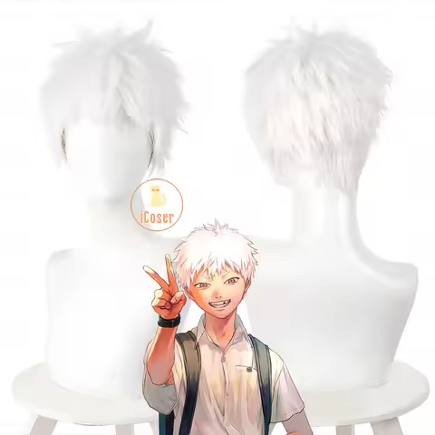 Anime The Summer Hikaru Died Hikaru Indou Cosplay Wig White Short Hair Halloween Party for Women Men