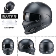 Flaw Stylish Samurai Black Scorpion Helmet Male Motorcycle Male Half Helmet Full Face Helmet Combination Helmet Patrol Retro Helmet